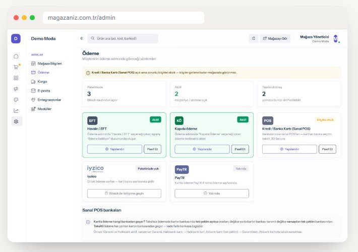 Bitech Mağaza ödeme yöntemleri ekranı