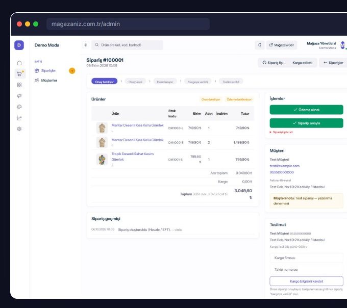 Bitech Mağaza sipariş detay ekranı