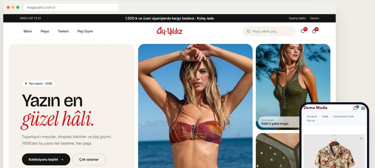 Bitech Mağaza ile kurulmuş bir mağaza vitrini